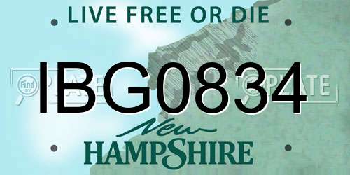 IBG0834 New Hampshire License Plate