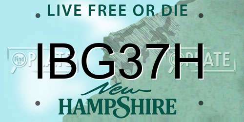 IBG37H New Hampshire License Plate