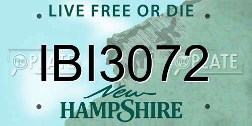 IBI3072 New Hampshire License Plate