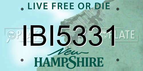 IBI5331 New Hampshire License Plate