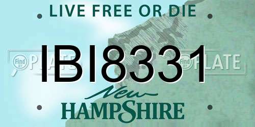 IBI8331 New Hampshire License Plate