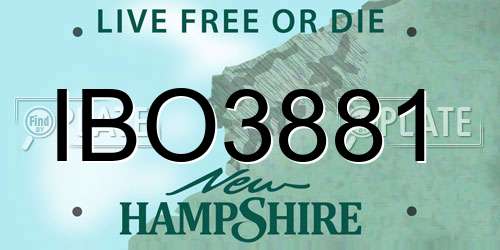 IBO3881 New Hampshire License Plate