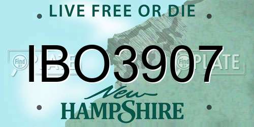 IBO3907 New Hampshire License Plate
