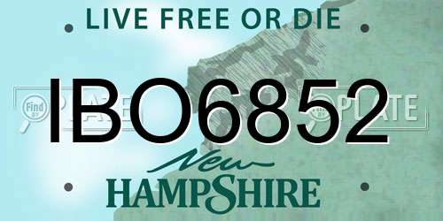 IBO6852 New Hampshire License Plate