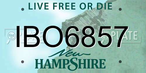 IBO6857 New Hampshire License Plate
