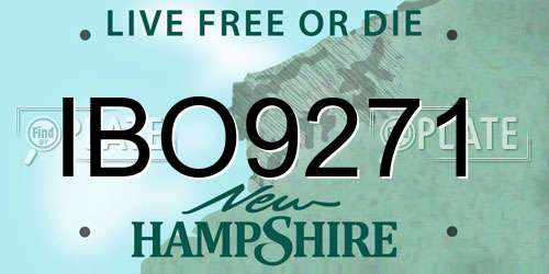 IBO9271 New Hampshire License Plate