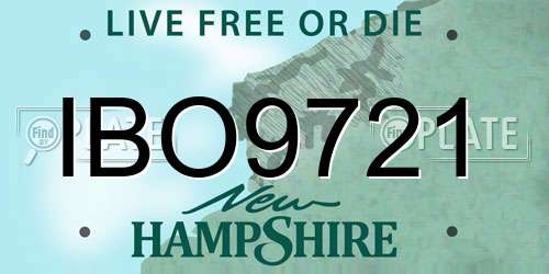 IBO9721 New Hampshire License Plate