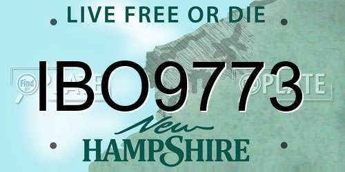 IBO9773 New Hampshire License Plate
