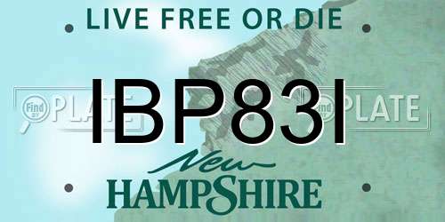 IBP83I New Hampshire License Plate