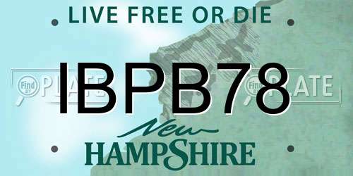 IBPB78 New Hampshire License Plate