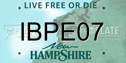 IBPE07 New Hampshire License Plate