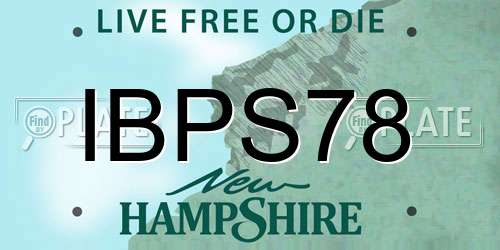 IBPS78 New Hampshire License Plate