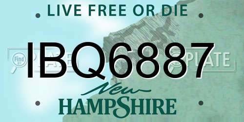 IBQ6887 New Hampshire License Plate