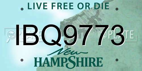 IBQ9773 New Hampshire License Plate