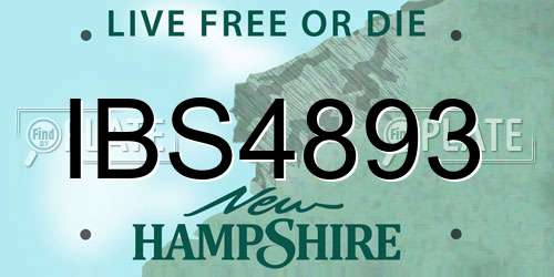 IBS4893 New Hampshire License Plate