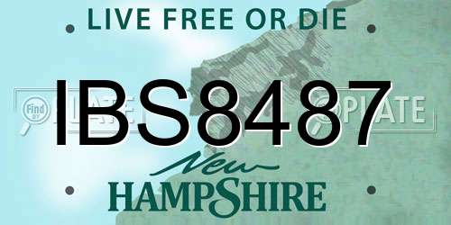 IBS8487 New Hampshire License Plate