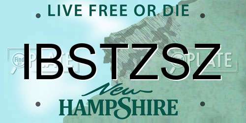 IBSTZSZ New Hampshire License Plate