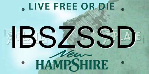 IBSZSSD New Hampshire License Plate
