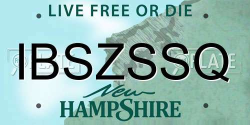 IBSZSSQ New Hampshire License Plate