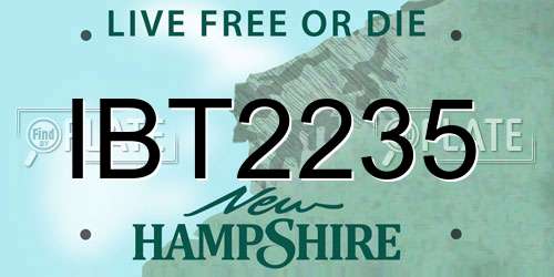 IBT2235 New Hampshire License Plate