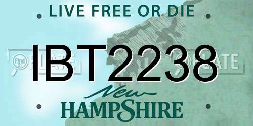 IBT2238 New Hampshire License Plate