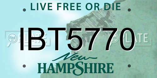 IBT5770 New Hampshire License Plate