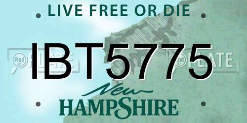 IBT5775 New Hampshire License Plate