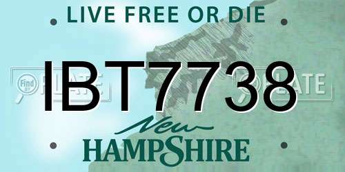 IBT7738 New Hampshire License Plate