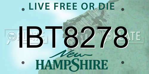 IBT8278 New Hampshire License Plate