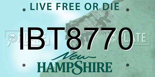 IBT8770 New Hampshire License Plate
