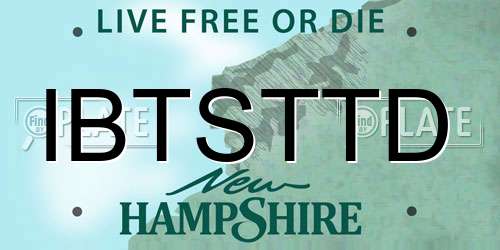 IBTSTTD New Hampshire License Plate