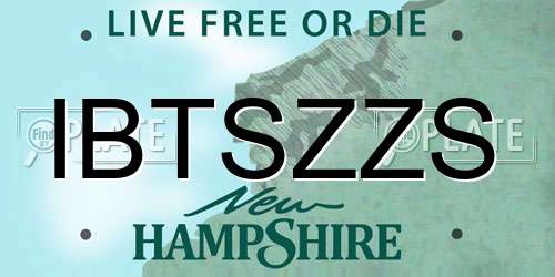 IBTSZZS New Hampshire License Plate