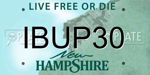 IBUP30 New Hampshire License Plate