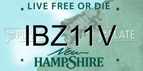 IBZ11V New Hampshire License Plate