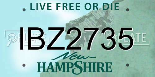 IBZ2735 New Hampshire License Plate