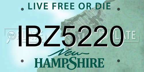 IBZ5220 New Hampshire License Plate