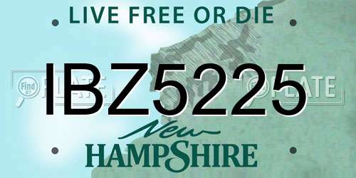 IBZ5225 New Hampshire License Plate