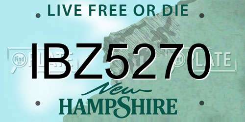 IBZ5270 New Hampshire License Plate