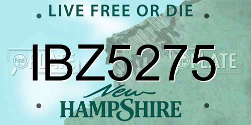 IBZ5275 New Hampshire License Plate