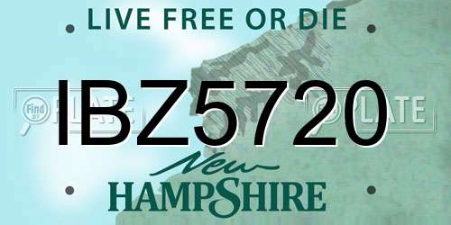 IBZ5720 New Hampshire License Plate