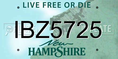 IBZ5725 New Hampshire License Plate