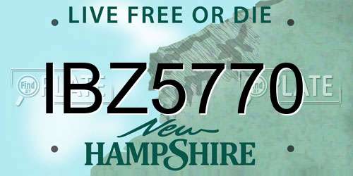 IBZ5770 New Hampshire License Plate