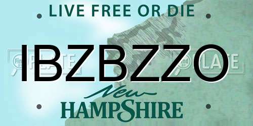 IBZBZZO New Hampshire License Plate
