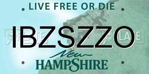 IBZSZZO New Hampshire License Plate