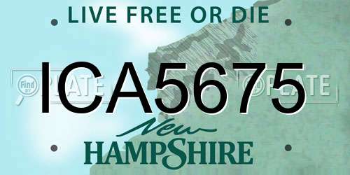 ICA5675 New Hampshire License Plate