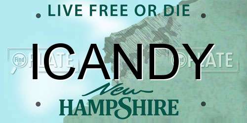 ICANDY New Hampshire License Plate