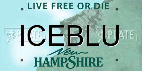 ICEBLU New Hampshire License Plate