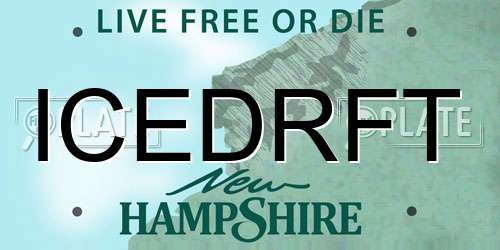 ICEDRFT New Hampshire License Plate