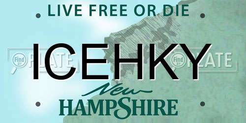 ICEHKY New Hampshire License Plate