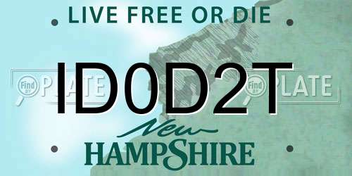 ID0D2T New Hampshire License Plate